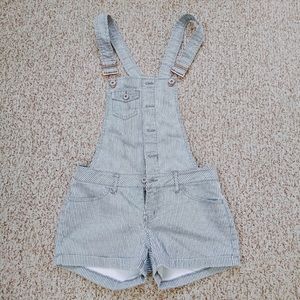 Striped Overall Shorts